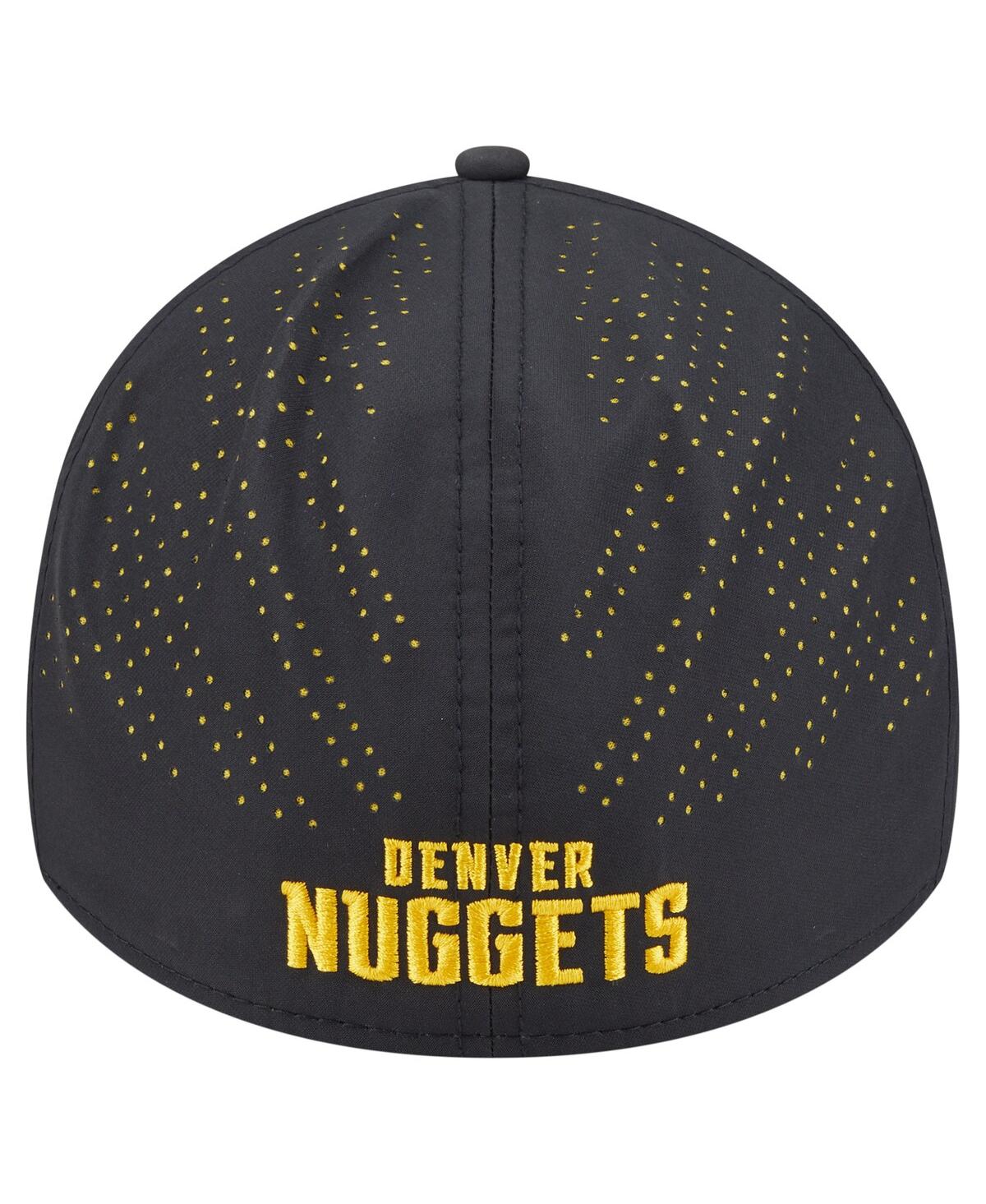 New Era Men's Black Denver Nuggets Night 39thirty Flex Hat In Black