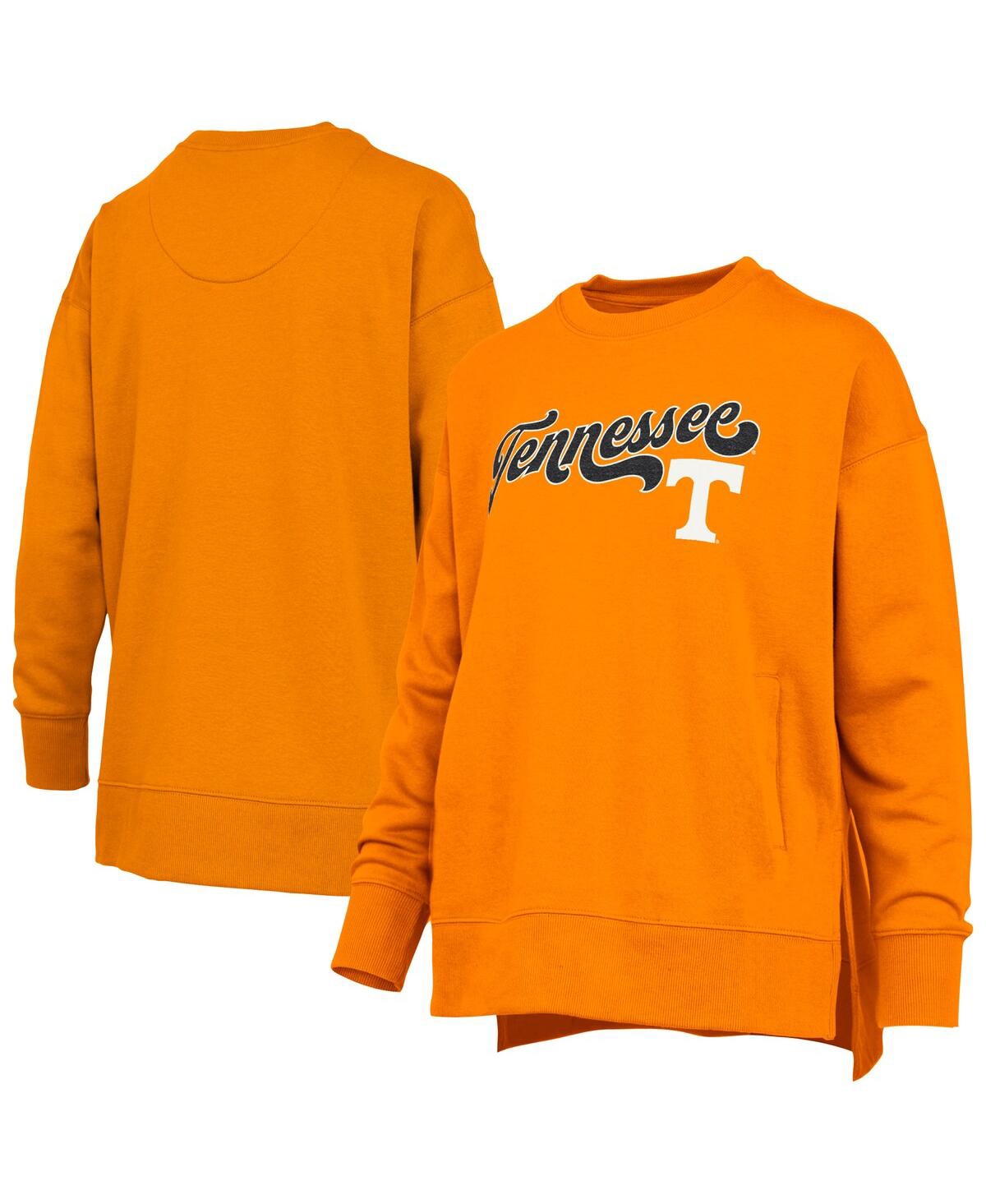 Pressbox Women's Tennessee Orange Tennessee Volunteers Bonanza Chenille Harper Script Sweatshirt In Orange