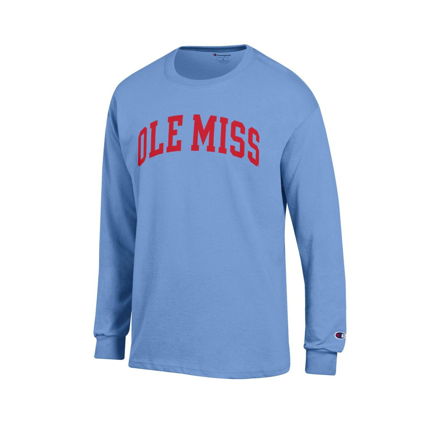 Men's Navy Ole Miss Rebels Basic Arch Long Sleeve T-Shirt
