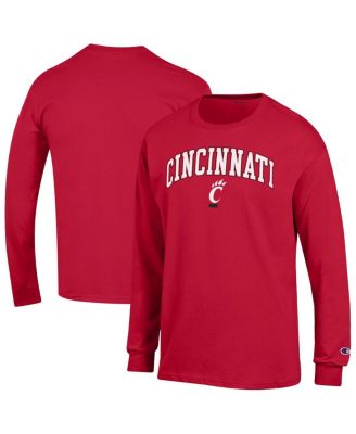 Champion - Men's&nbsp;Red Cincinnati Bearcats Arch Over Logo Long Sleeve T-Shirt