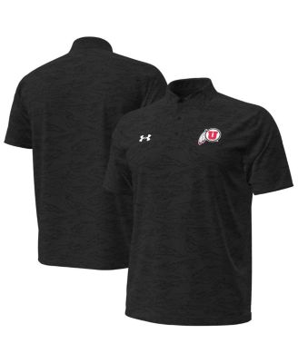 Under Armour - Men's Black Utah Utes Drive Camo Jacquard Polo Shirt