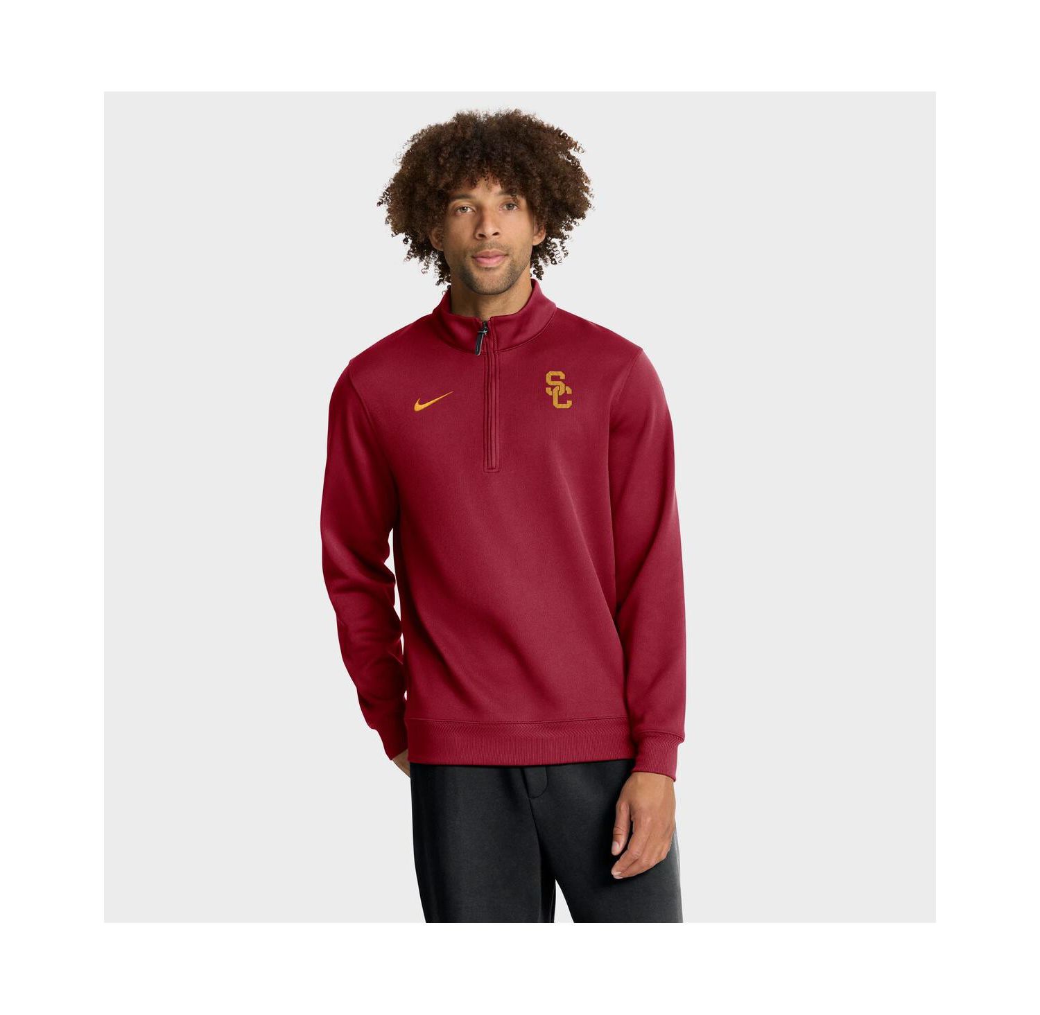 Men's Cardinal USC Trojans 2025 Coaches Premium Dri-FIT Half-Zip Pullover Sweatshirt