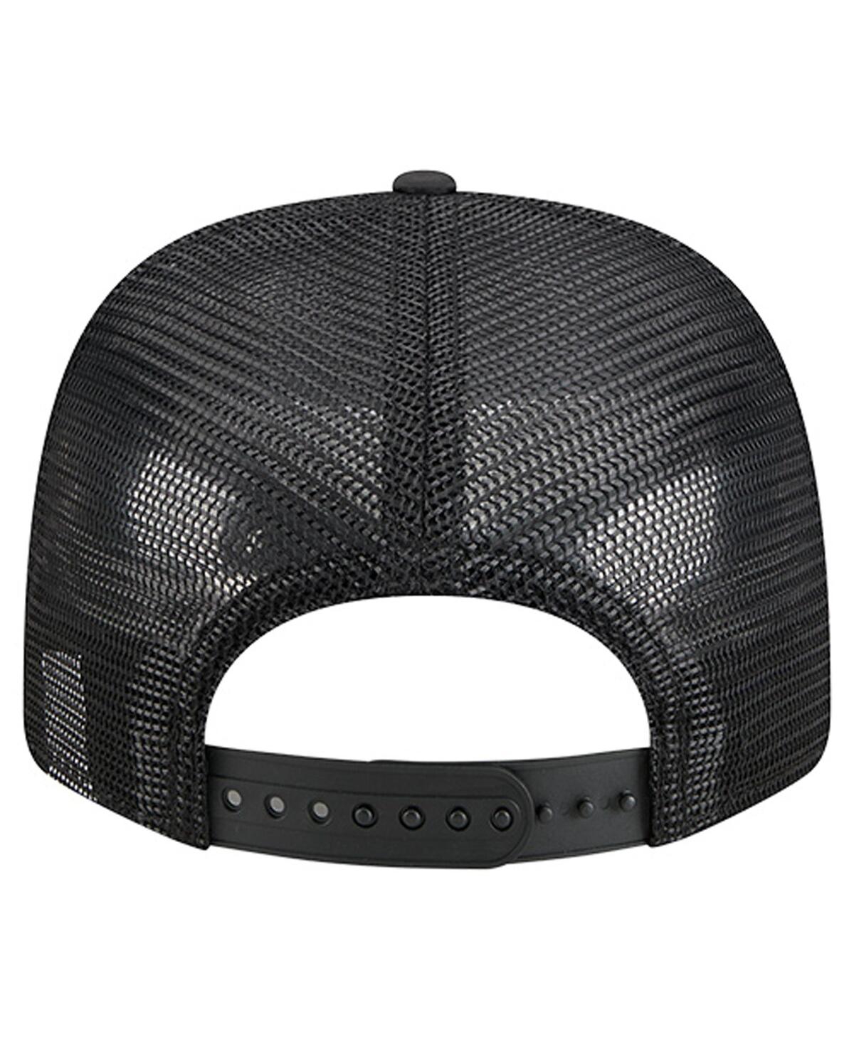 New Era Men's Black New York Knicks Quilted Nylon 9seventy Trucker Adjustable Hat In Black