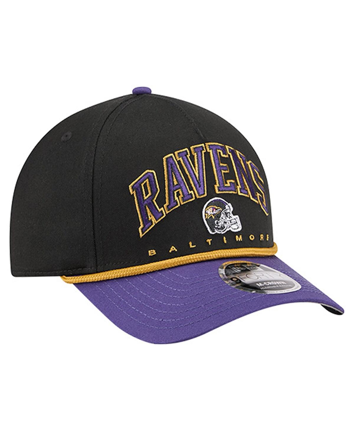 New Era Men'sâ Black Baltimore Ravens Arch 9forty A-frame Adjustable Hat In Black