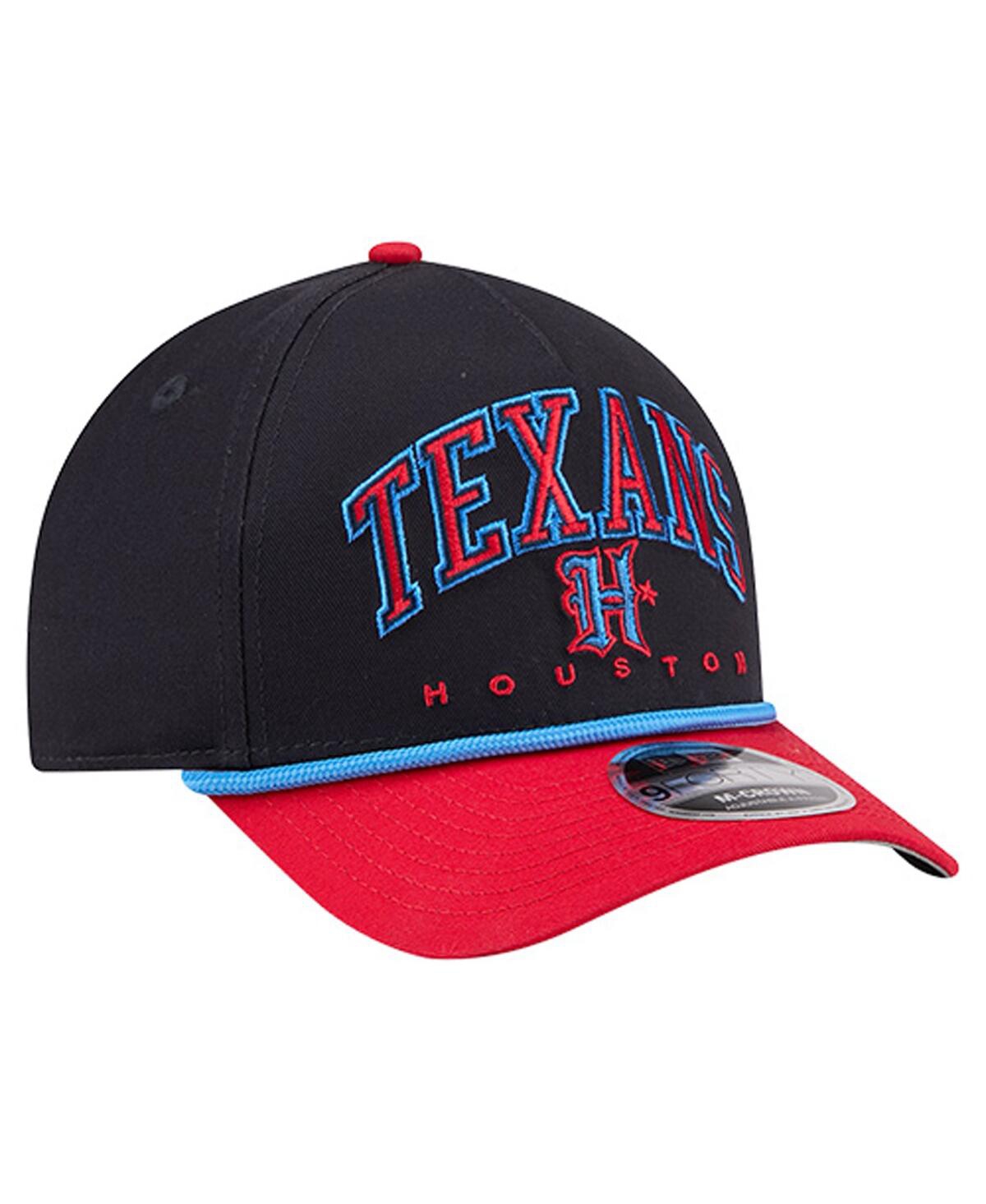New Era Men'sâ Navy Houston Texans H-town Arch 9forty A-frame Adjustable Hat In Black