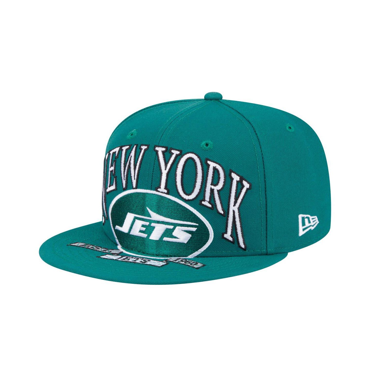 Мужская кепка New Era Green New York Jets Oversized 59FIFTY Fitted Hat — фото 4
