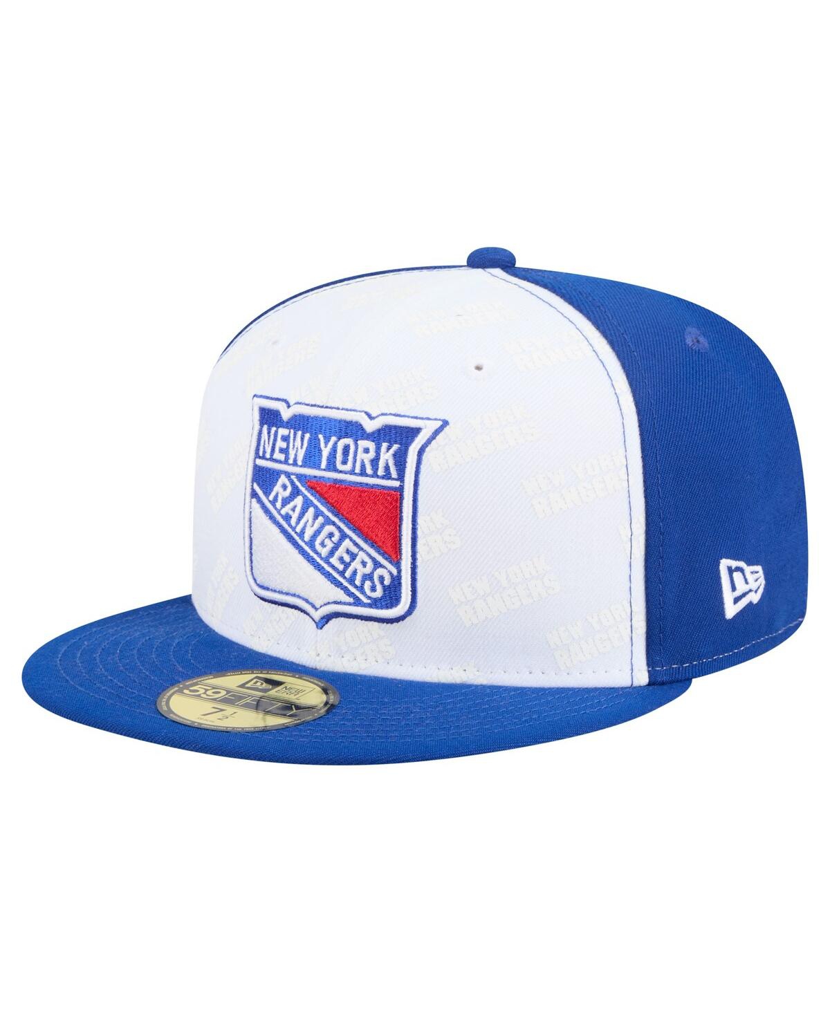 New Era Men'sâ White/blue New York Rangers Repeat Two-tone 59fifty Fitted Hat In Blue