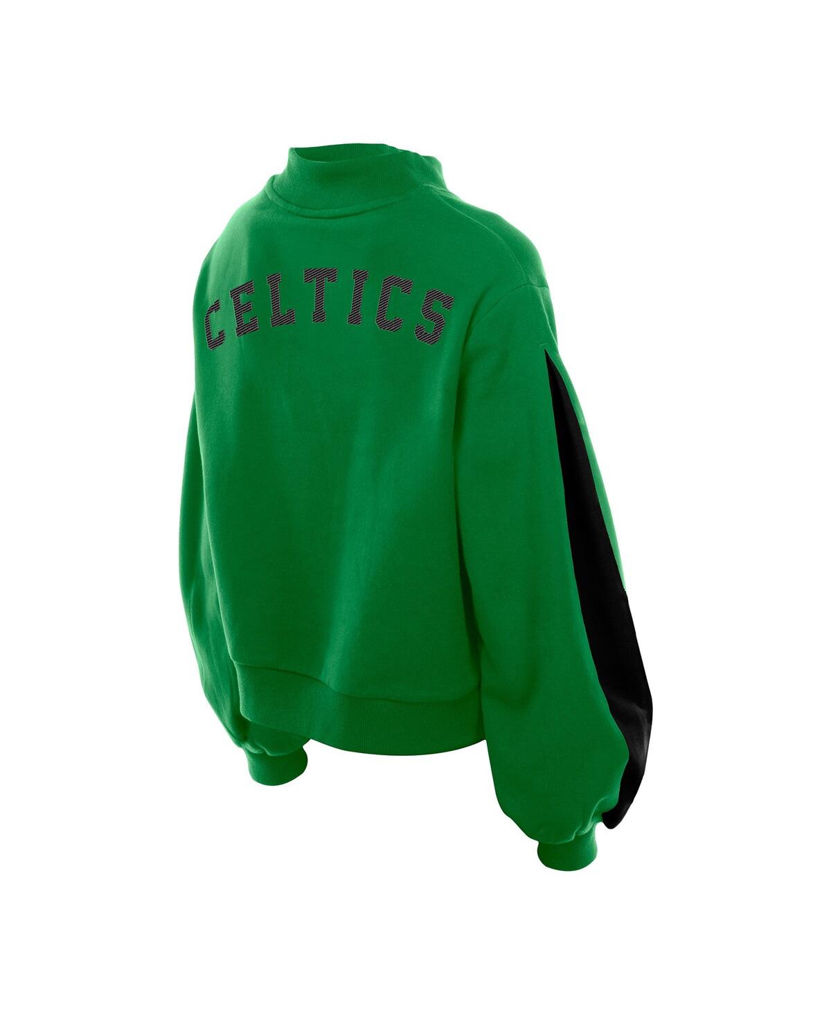 New Era Women's Kelly Green Boston Celtics Sport Night Balloon Sleeves Sweatshirt In Multi