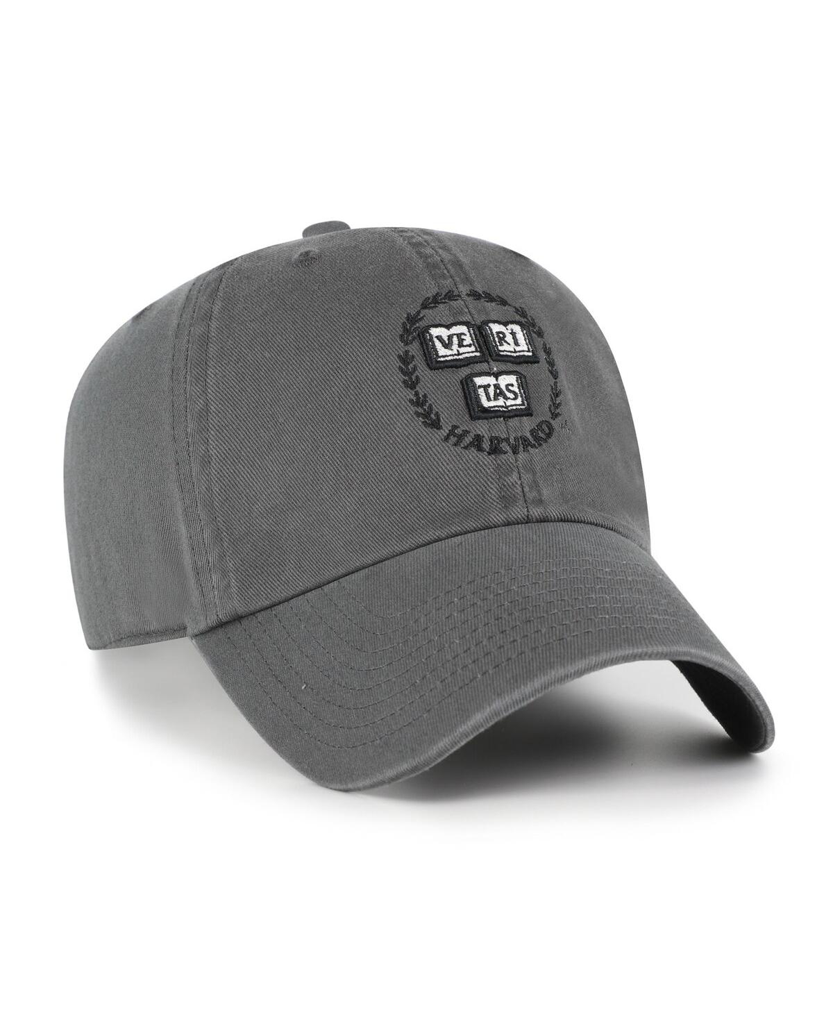 47 Brand Men's Charcoal Harvard Crimson Clean Up Adjustable Hat In Gray