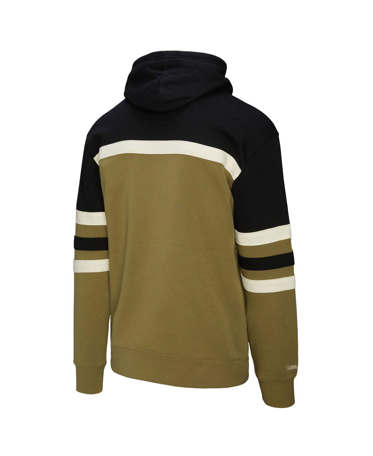 Mitchell & Ness Men's Olive/black Los Angeles Lakers Double Clutch Head Coach Hoodie In Metallic