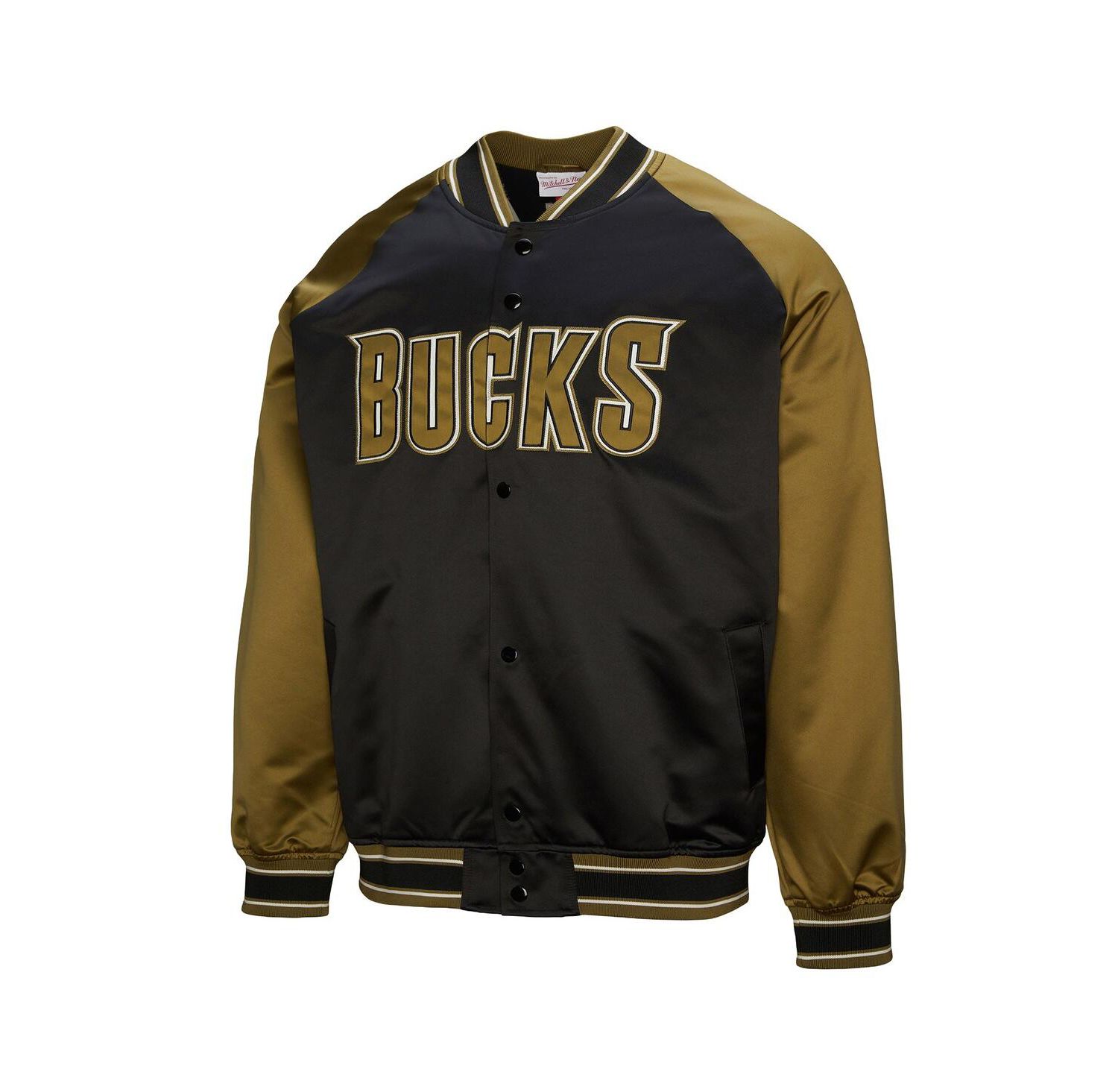 Men's Olive/Black Milwaukee Bucks Clutch Satin Raglan Full-Snap Jacket