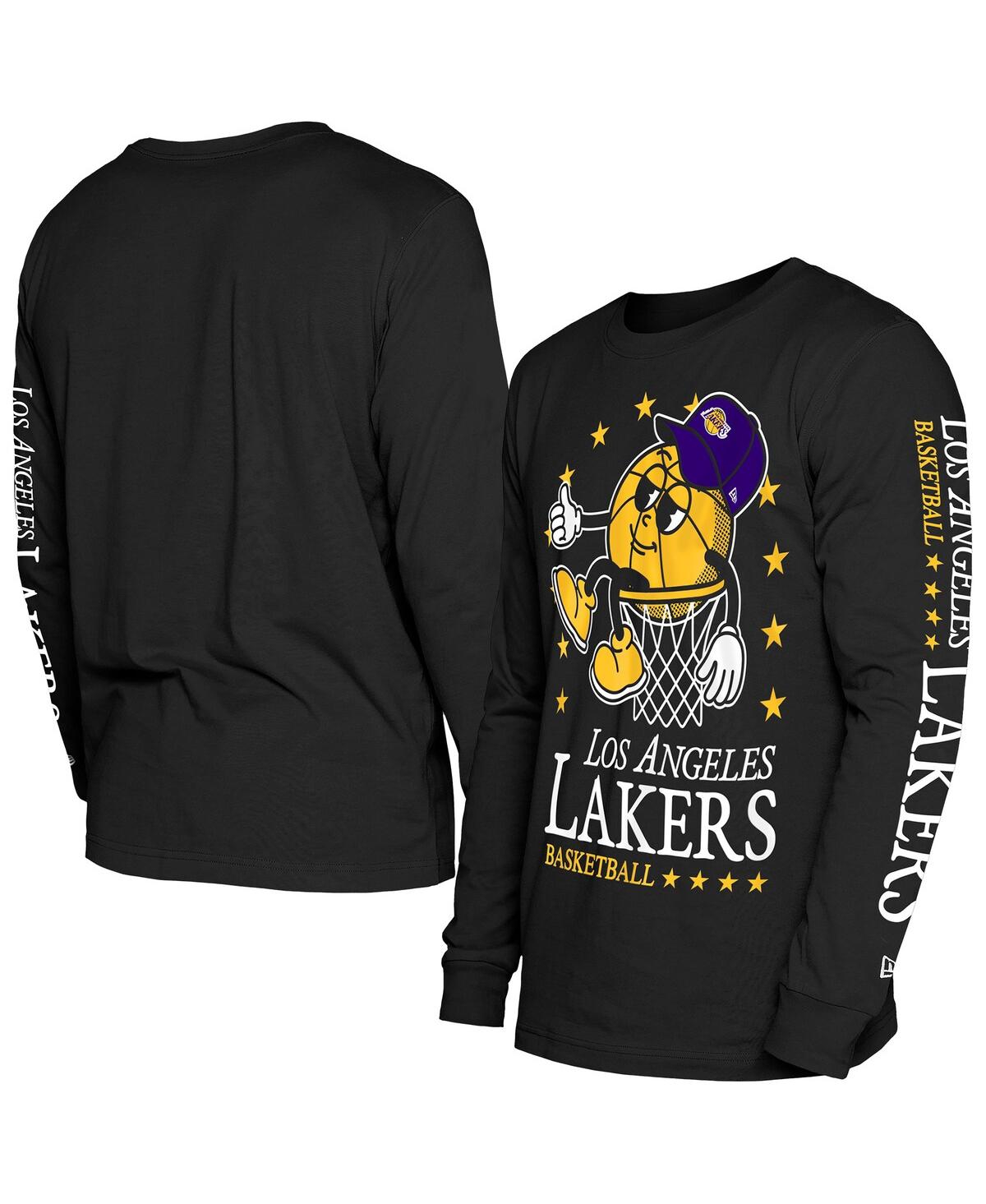 New Era Men's Black Indiana Fever Old School Sport Long Sleeve T-shirt In Black