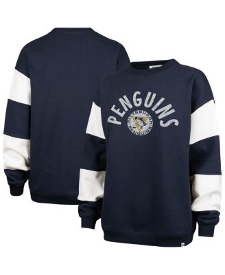 '47 Brand - Women's Navy Pittsburgh Penguins Eephus Barred Pullover Sweatshirt