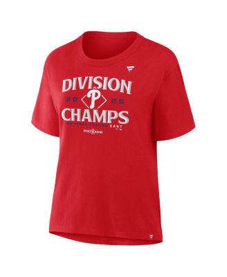 Women's Red Philadelphia Phillies 2025 NL East Division Champions Locker Room Plus Size T-Shirt
