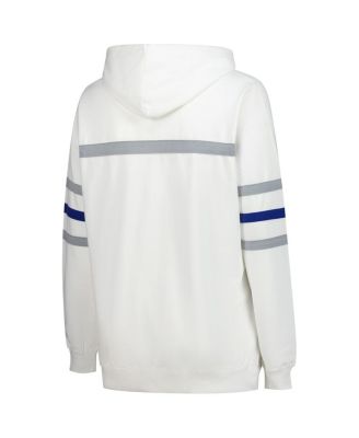 Women's White Seattle Seahawks Plus Size Head Coach Throwback Pullover Hoodie