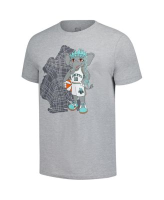 Men's and Women's Heather Gray New York Liberty Ellie Mascot Borough T-Shirt