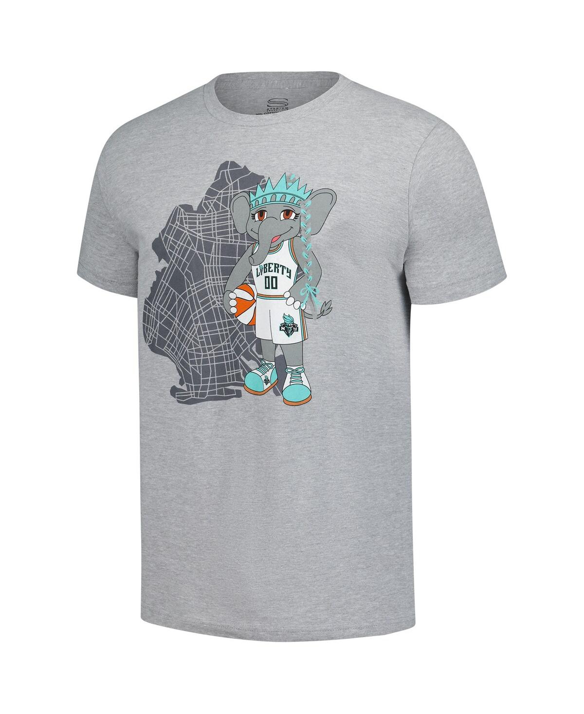 Stadium Essentials Men's And Women's Heather Gray New York Liberty Ellie Mascot Borough T-shirt In Gray