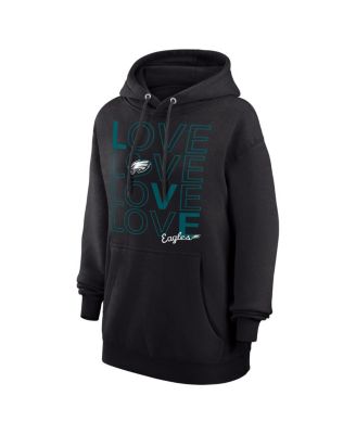 Women's Black Philadelphia Eagles Love Graphic Pullover Hoodie
