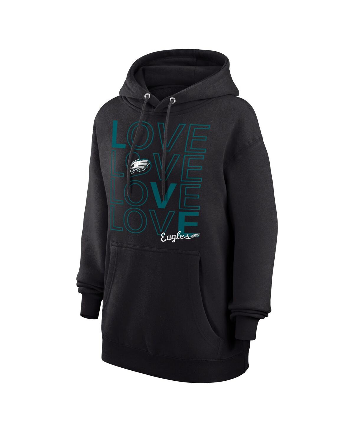 G-iii 4her By Carl Banks Women's Black Philadelphia Eagles Love Graphic Pullover Hoodie In Black