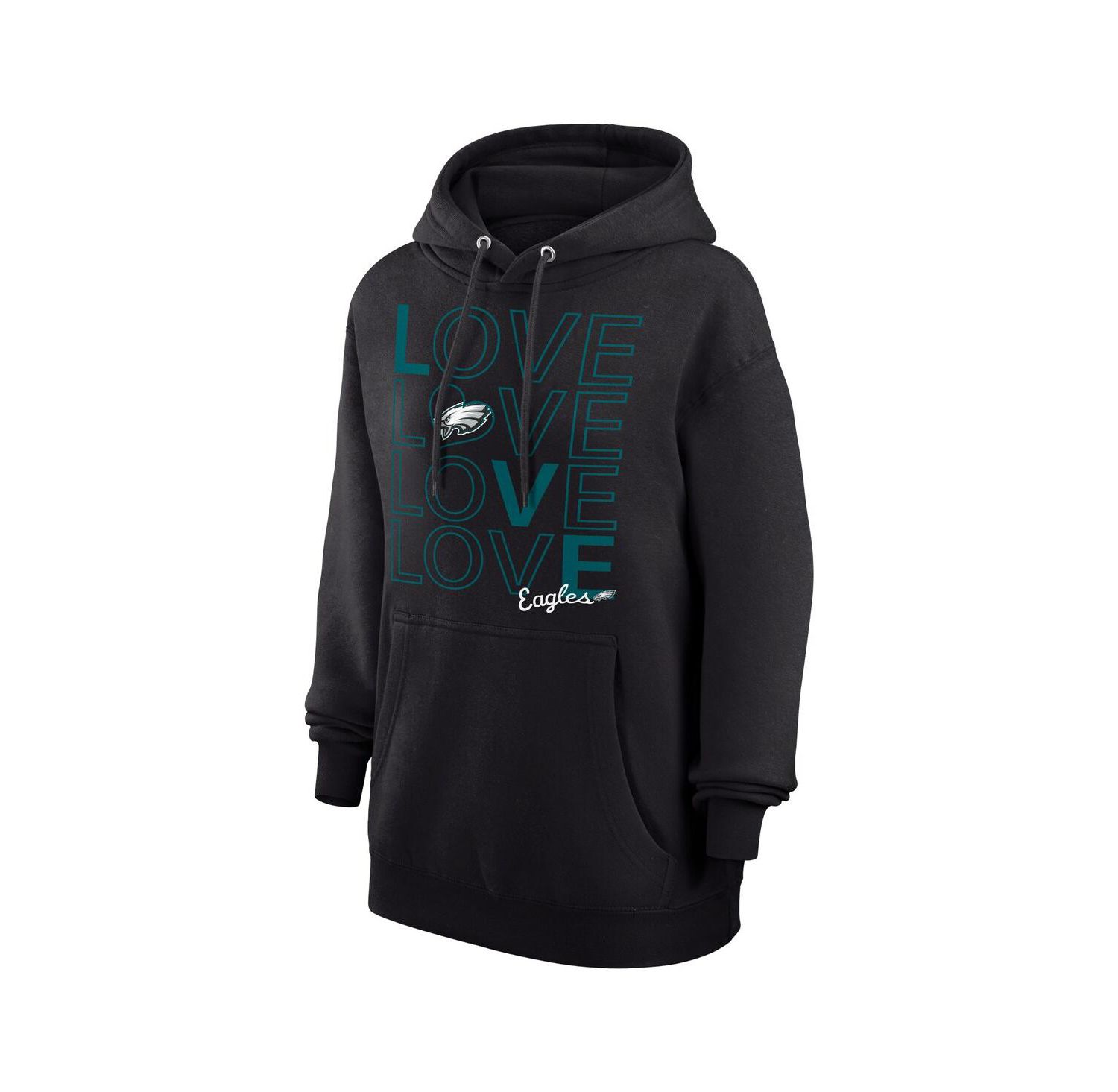 Women's Black Philadelphia Eagles Love Graphic Pullover Hoodie