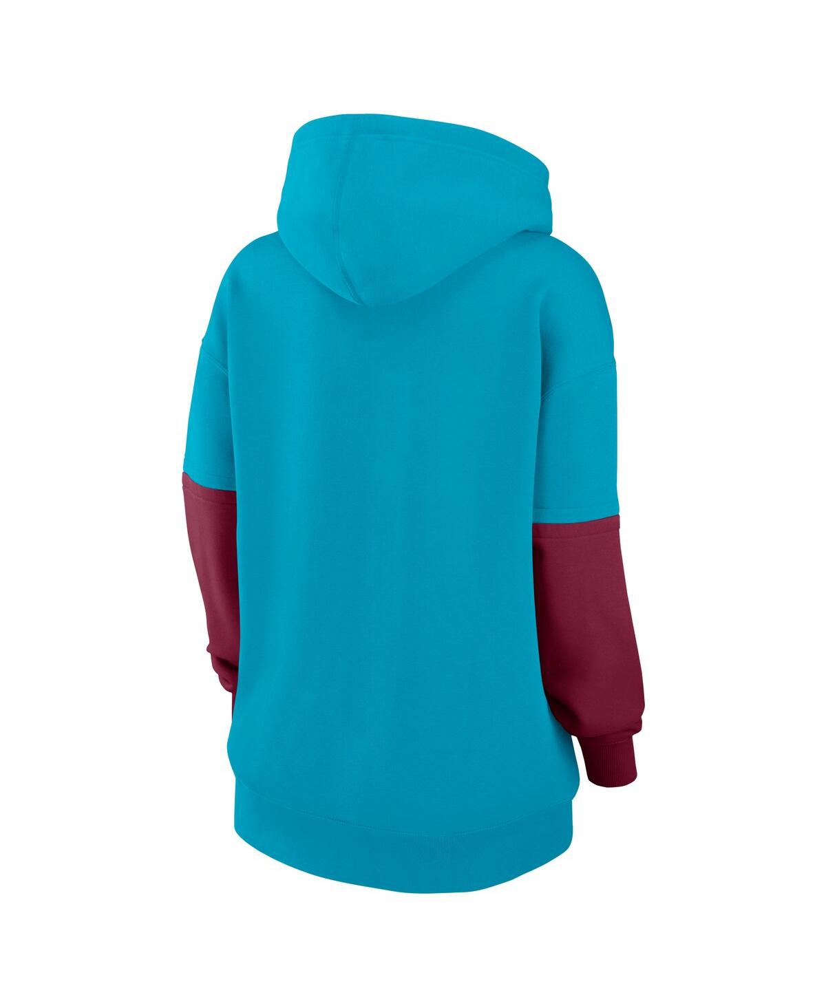 Nike Women's Turquoise Florida State Seminoles Oversized Essential Fleece Hoodie In Blue