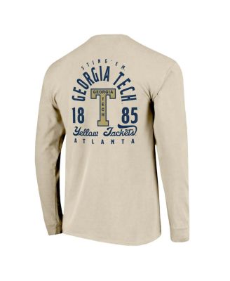 Men's Natural Georgia Tech Yellow Jackets Comfort Colors Mascot Overlay Long Sleeve T-Shirt