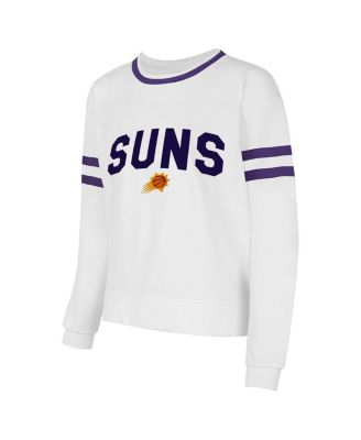 Women's White/Purple Phoenix Suns Borough Pullover Sweatshirt