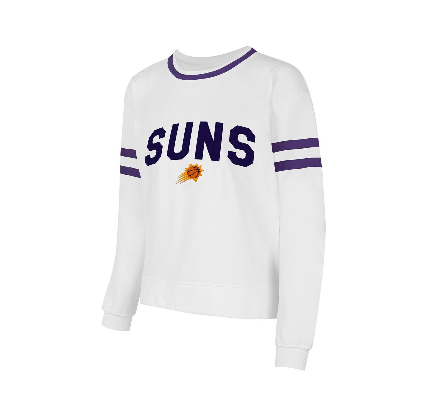 Women's White/Purple Phoenix Suns Borough Pullover Sweatshirt