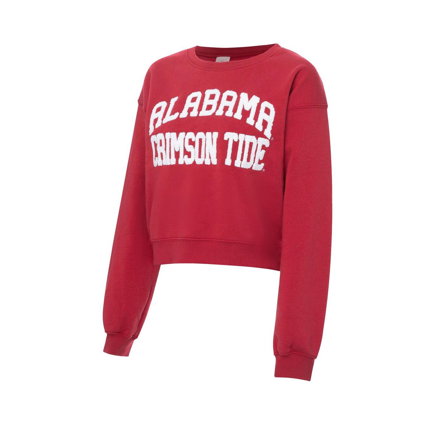 Women's Crimson Alabama Crimson Tide Chenille Cropped Sweatshirt