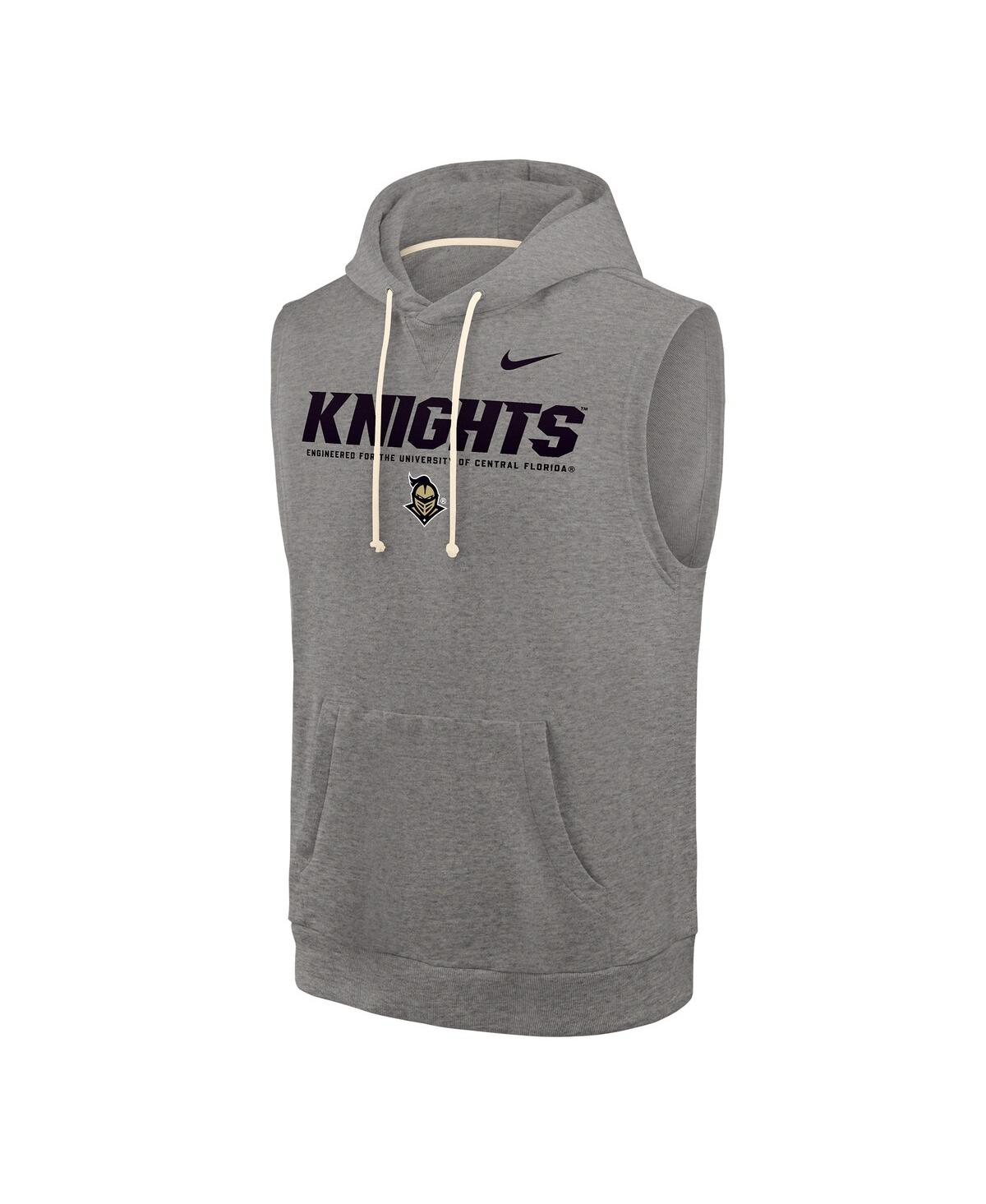 Nike Men's Heather Gray Ucf Knights 2025 Sideline Standard Issue Sleeveless Hoodie