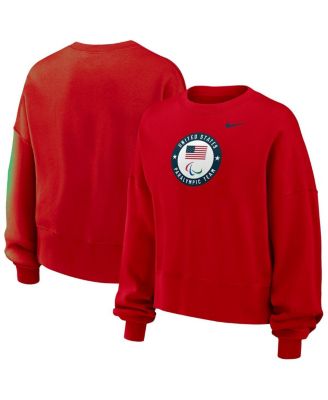Nike - Women's Red U.S. Paralympics Oversized Phoenix Fleece Sweatshirt