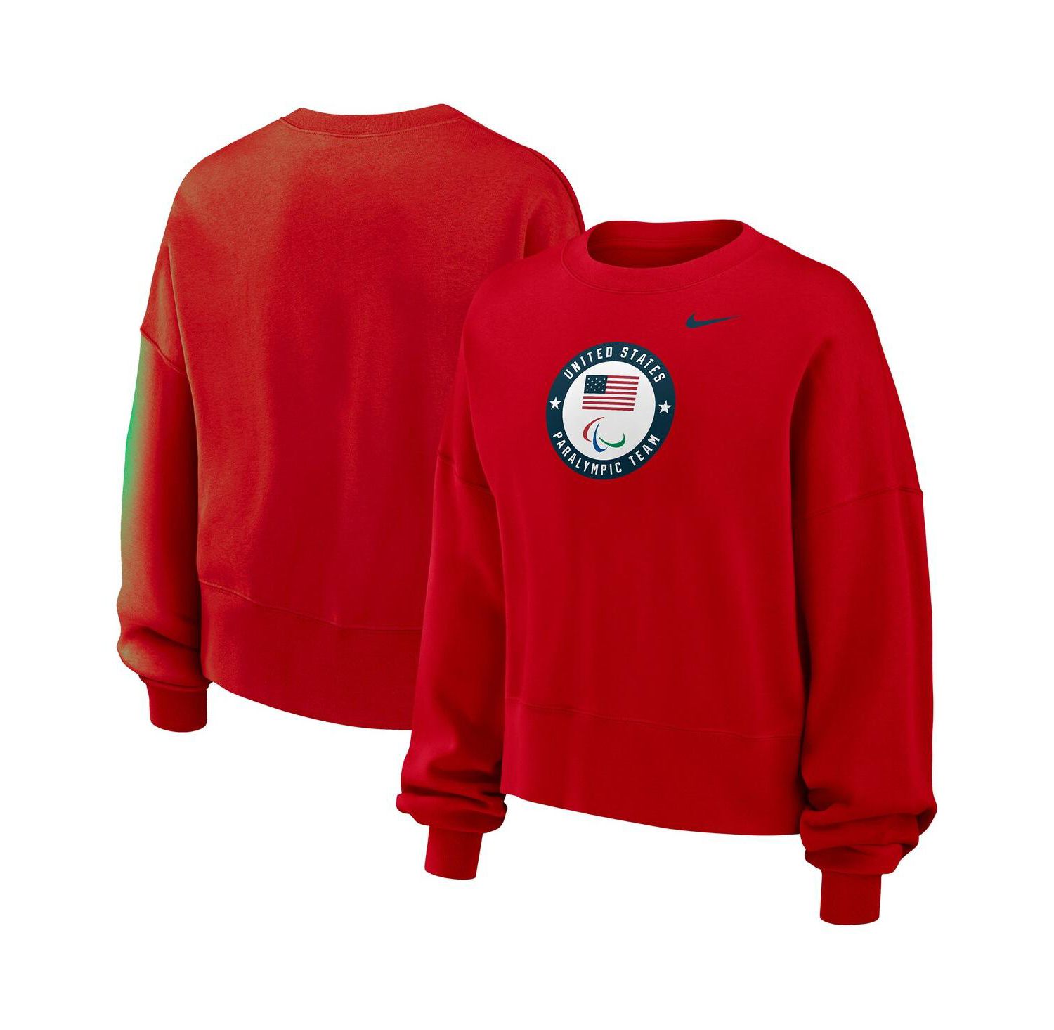 Women's Red U.S. Paralympics Oversized Phoenix Fleece Sweatshirt