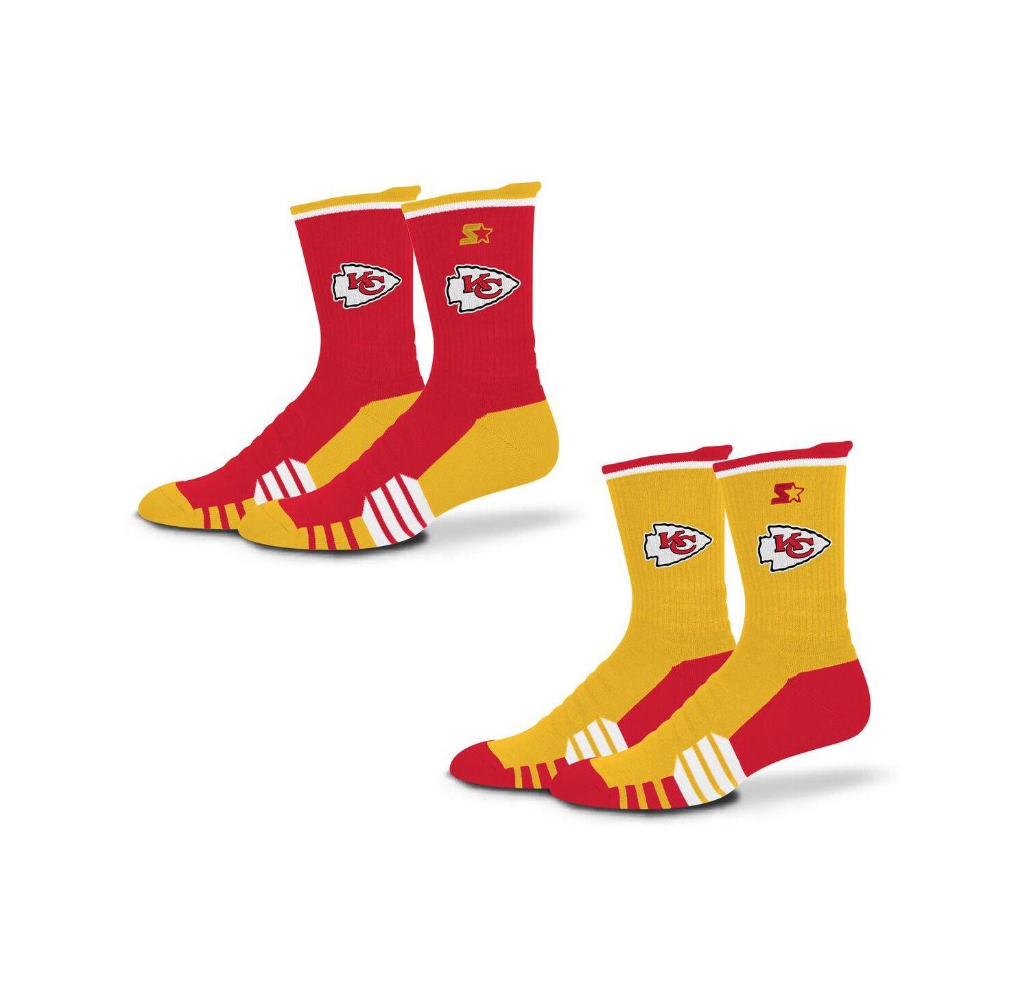 Men's and Women's 2-Pack Red/Gold Kansas City Chiefs Breakaway Crew Sock
