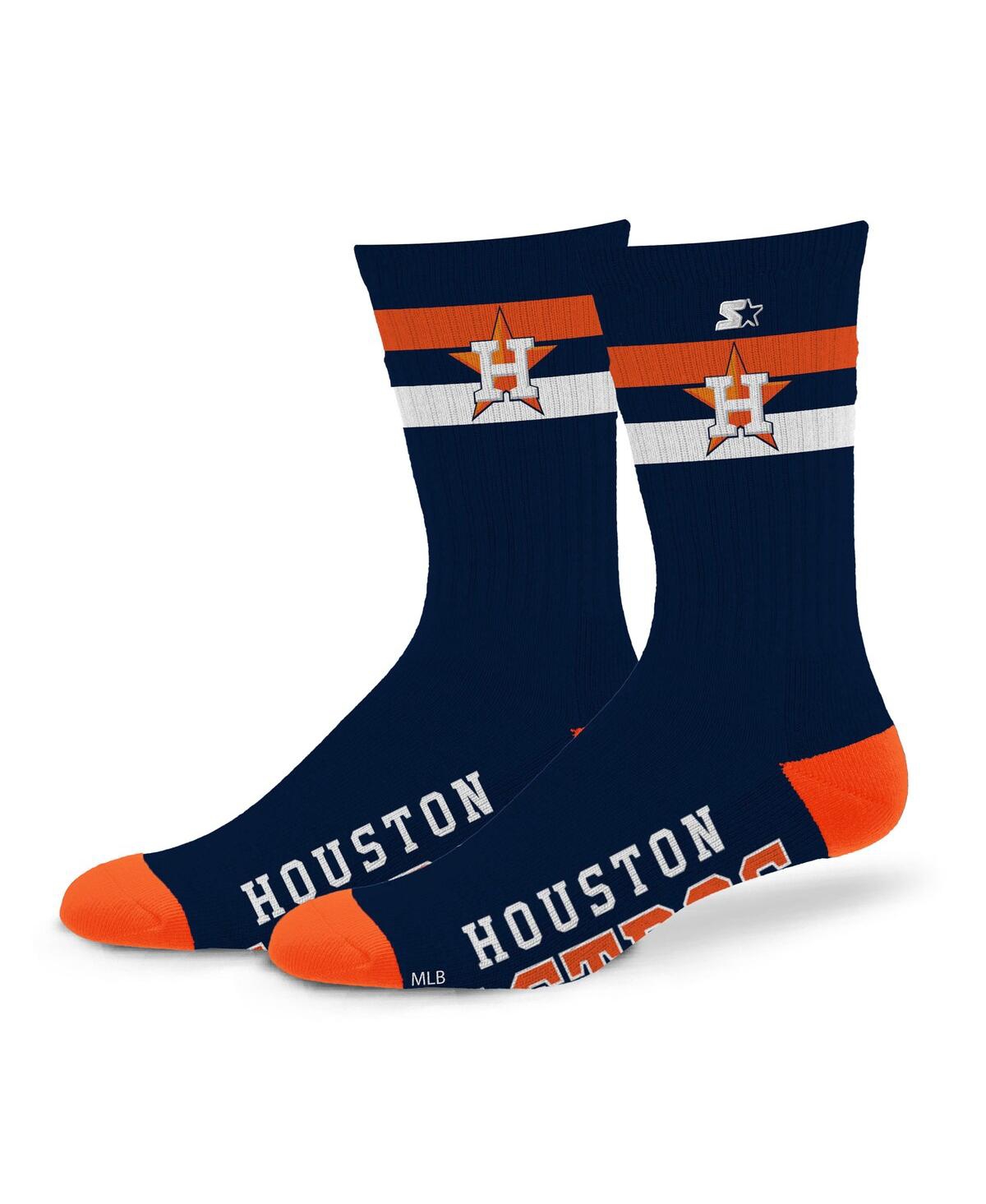 Starter Men's And Women's Houston Astros Team Color Two-stripe Crew Socks In Blue
