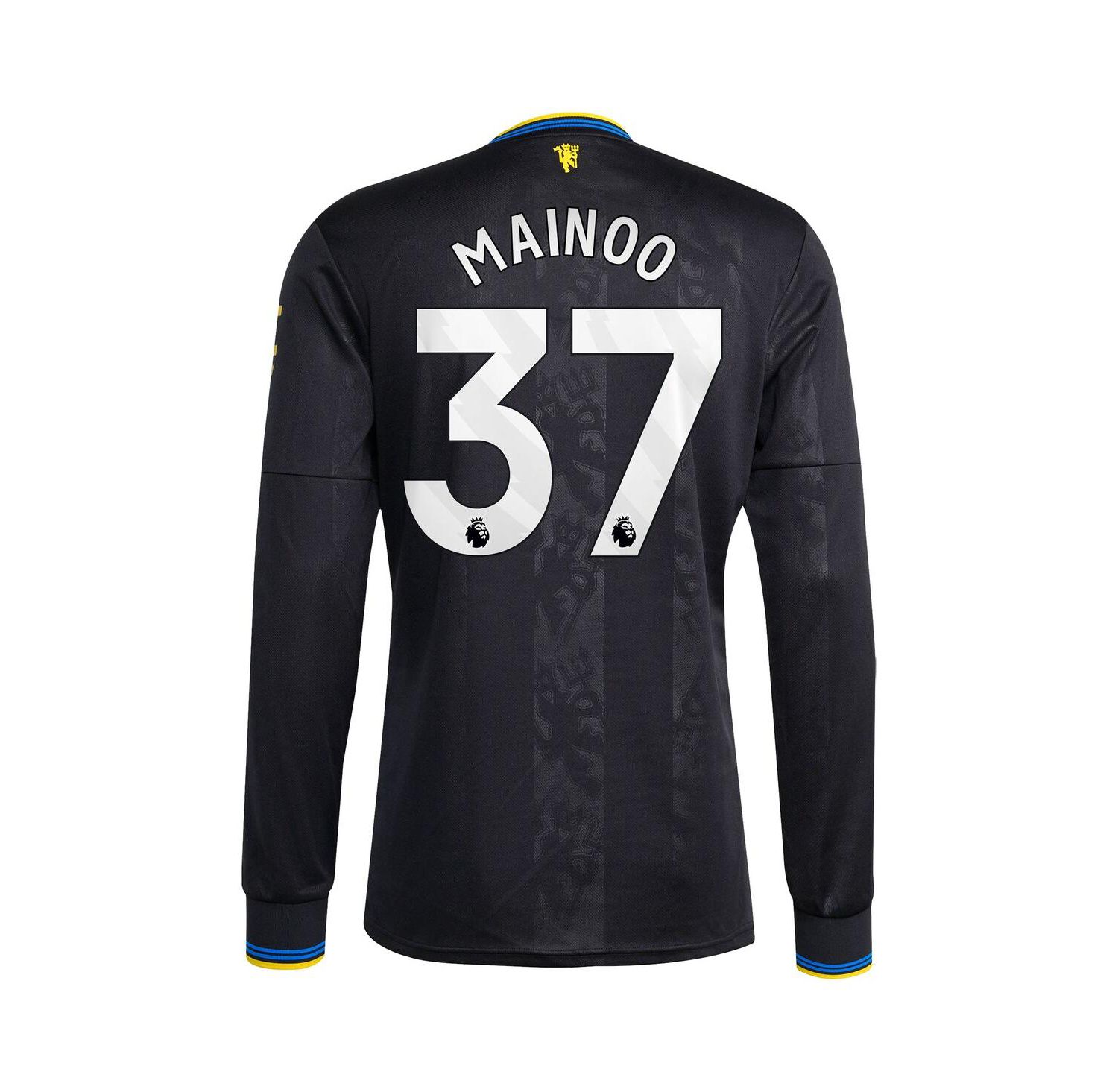 Men's Kobbie Mainoo Black Manchester United 2025/26 Third Replica Long Sleeve Player Jersey