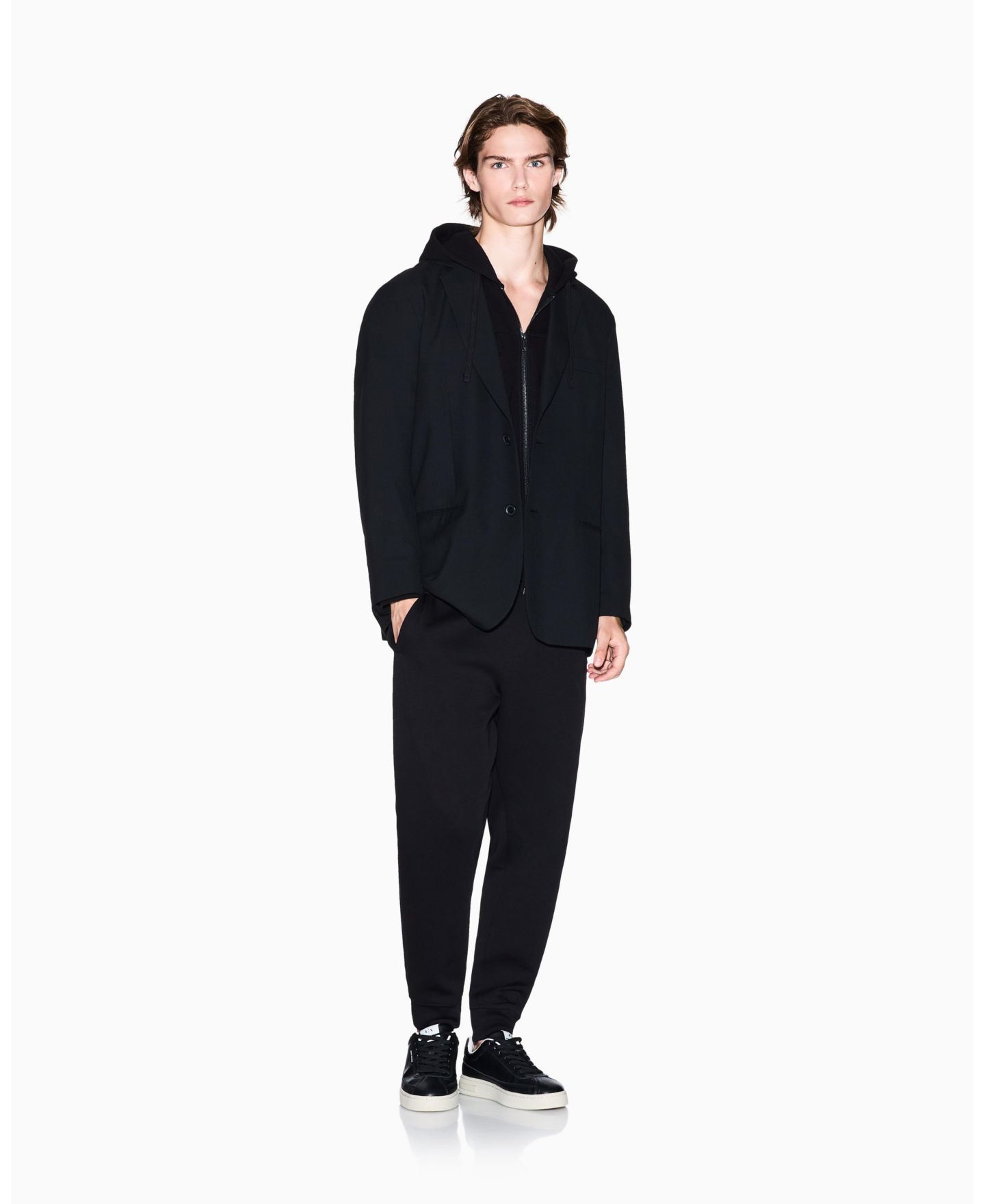 Мужской пиджак A|X Armani Exchange Night Lab Single Breasted Wool Blazer, цвет: Чёрный — фото 2