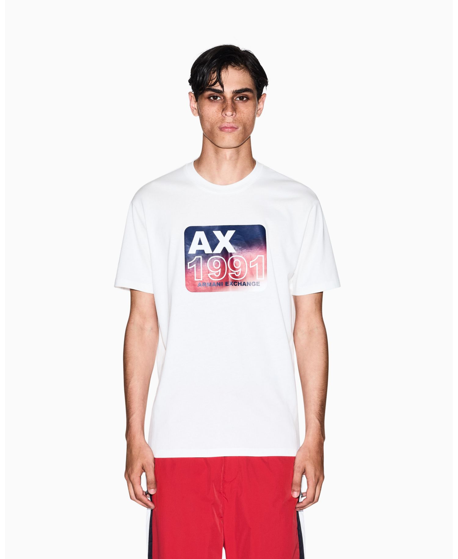 Men's Grid Box Logo Badge Graphic T-Shirt