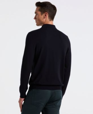 Men's Textured Front Polo Sweater