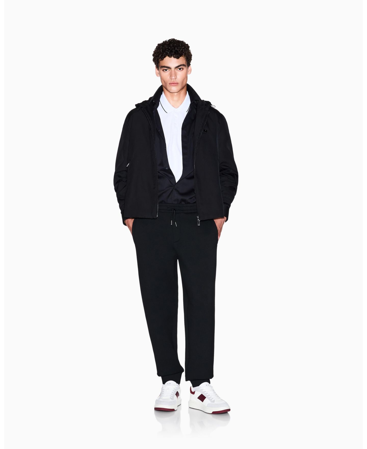 Мужская рубашка A|X Armani Exchange Night Lab Satin Woven, цвет: Чёрный — фото 2