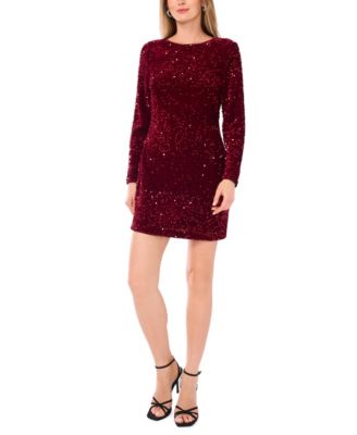 Vince Camuto - Women's Sequin Long-Sleeve Mini Dress