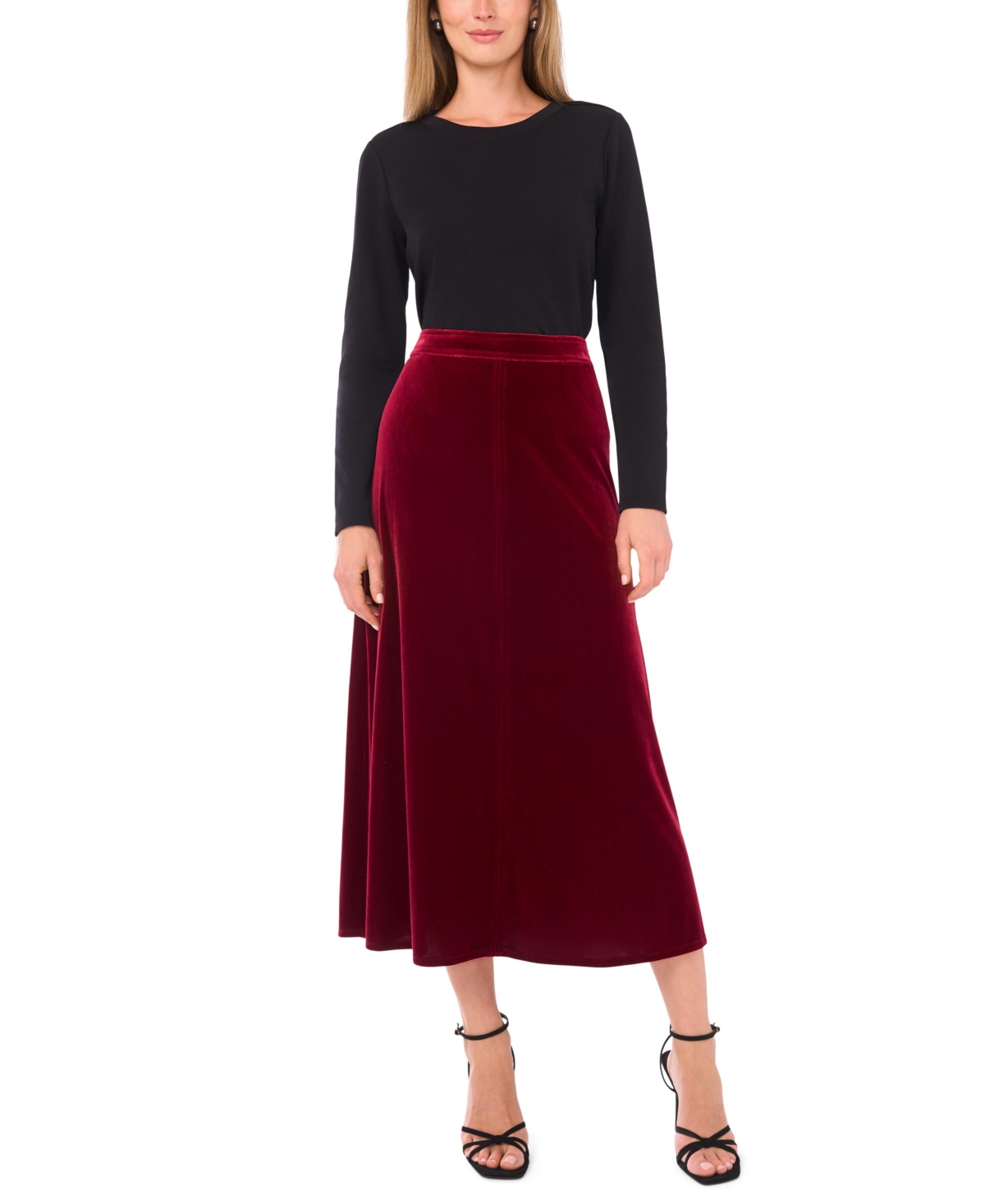 Vince Camuto Women's A-line Maxi Skirt In Burgundy
