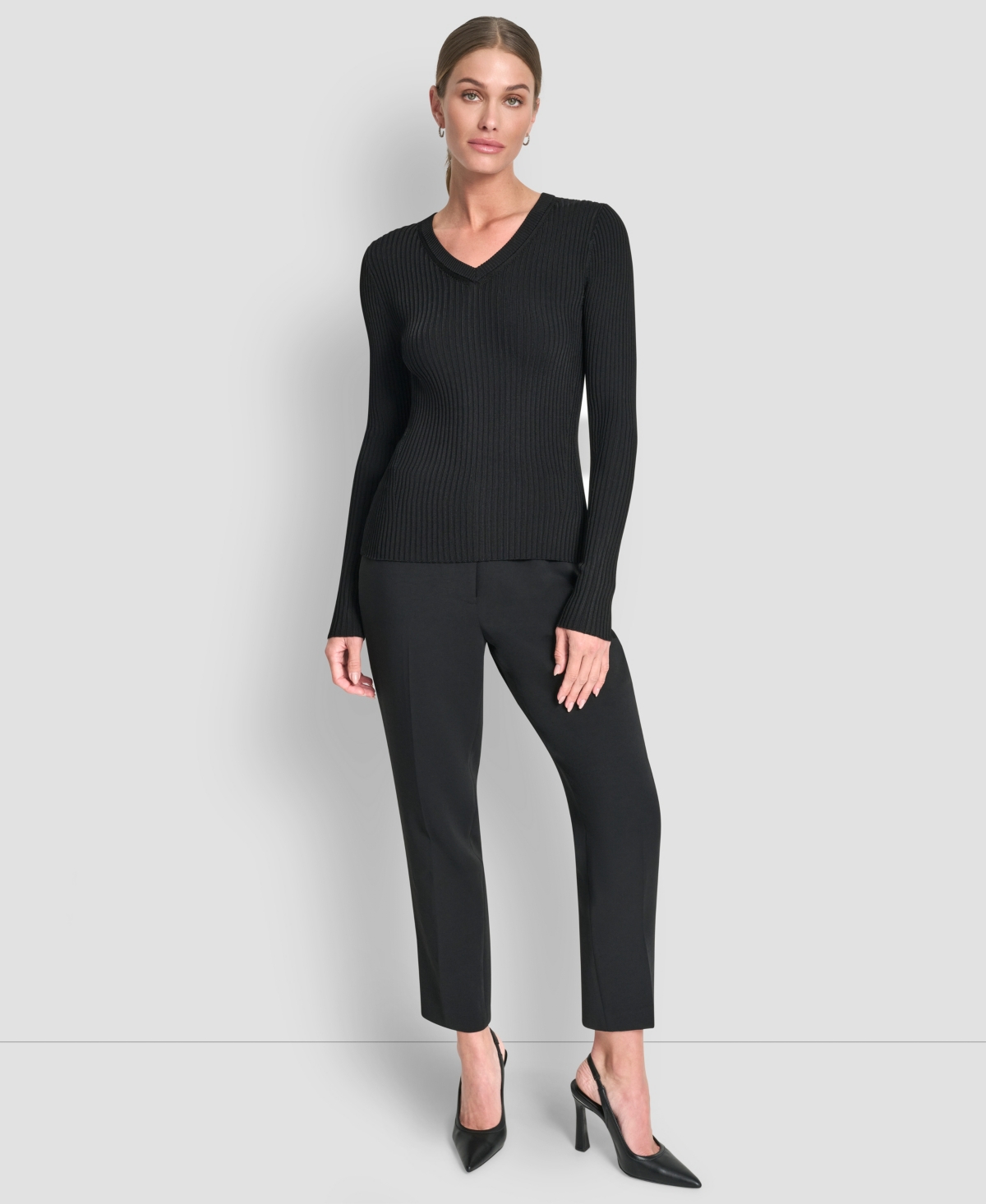 Dkny Women's Sleek Long Sleeve Shine Sweater