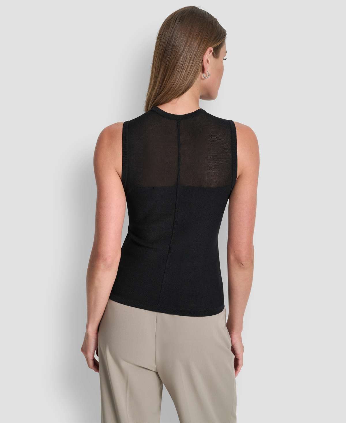 Dkny Women's Sleeveless Crewneck Sweater In Black