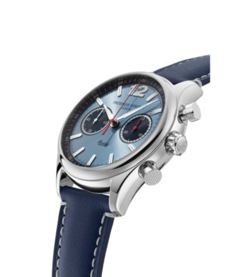 Men's Vintage Rally Healey Chronograph Navy Leather Strap Watch, 42mm