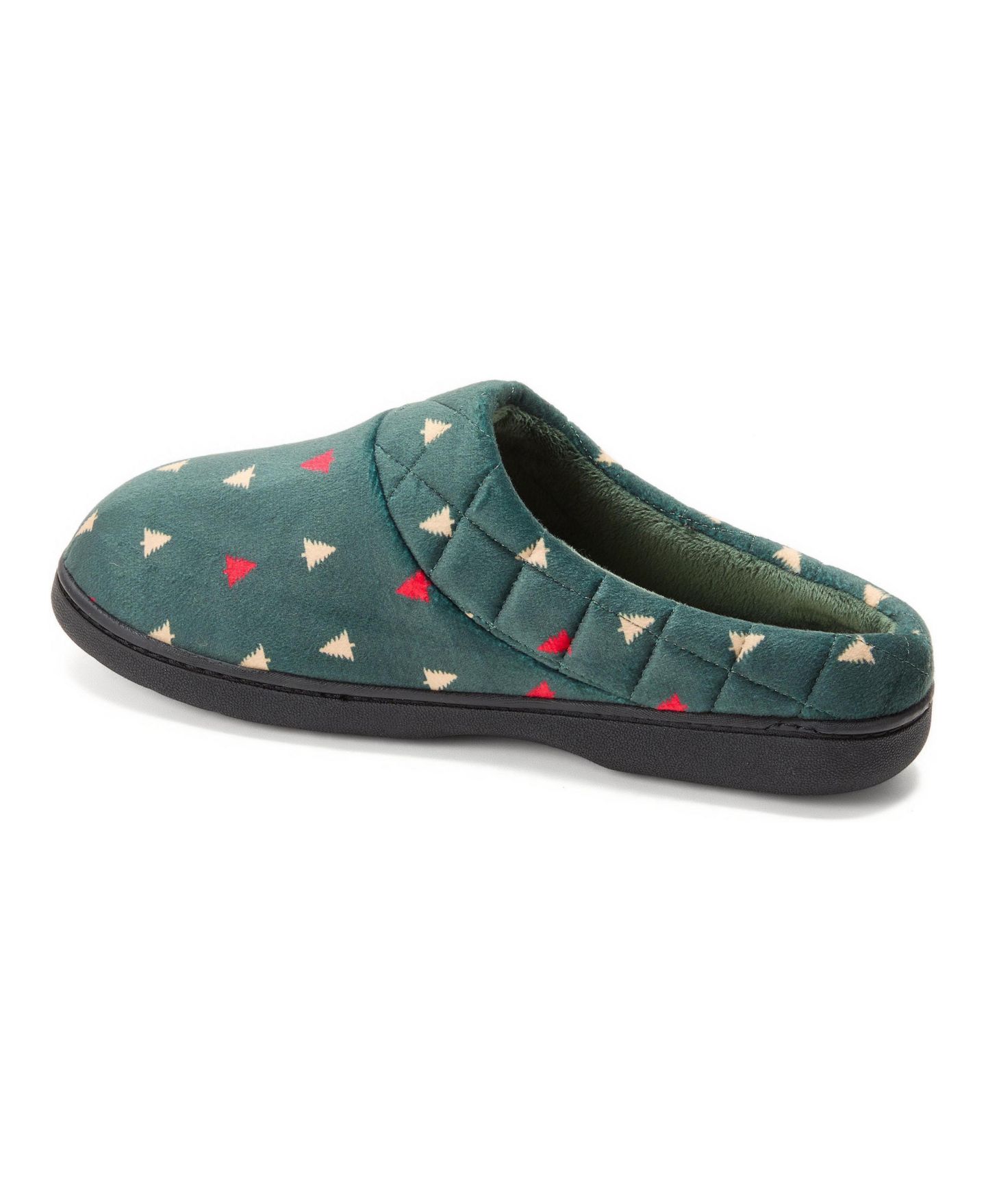 Женские сабо Dearfoams Darcy Velour Clog Slippers, цвет: Тёмно-зелёный — фото 2