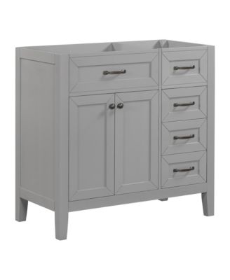 36" Bathroom Vanity, Cabinet Base Only, Bathroom Cabinet with Drawers, Solid Frame and MDF Board