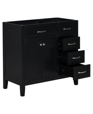 36" Bathroom Vanity, Cabinet Base Only, Bathroom Cabinet with Drawers, Solid Frame and MDF Board