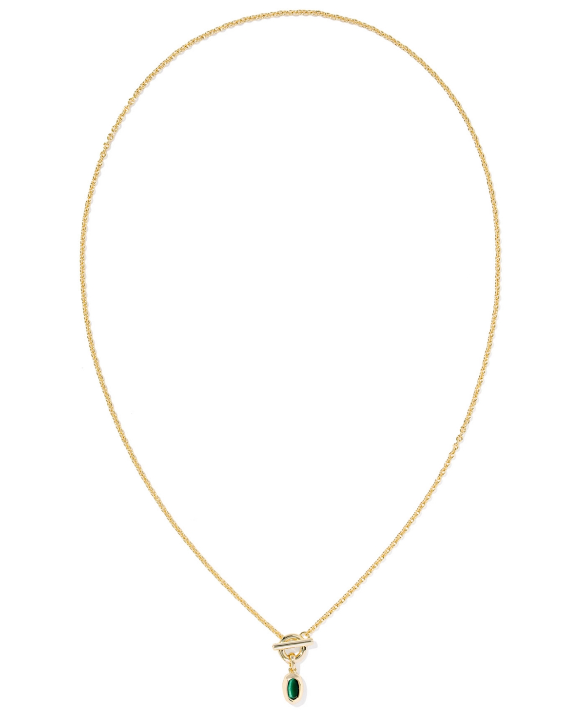 Kendra Scott Malachite & Imitation Pearl 14k Gold Plated Over Brass Daphne Link And Chain Necklace In Gold