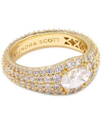 Kendra Scott - Cubic Zirconia 14K Gold Plated Over Brass Bella Band Ring