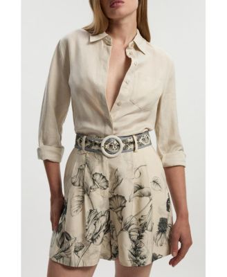 Women's Placed Print Short With Belt